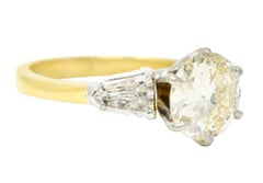Vintage 2.55 Carats Platinum 18 Karat Two-Tone Gold Engagement Ring