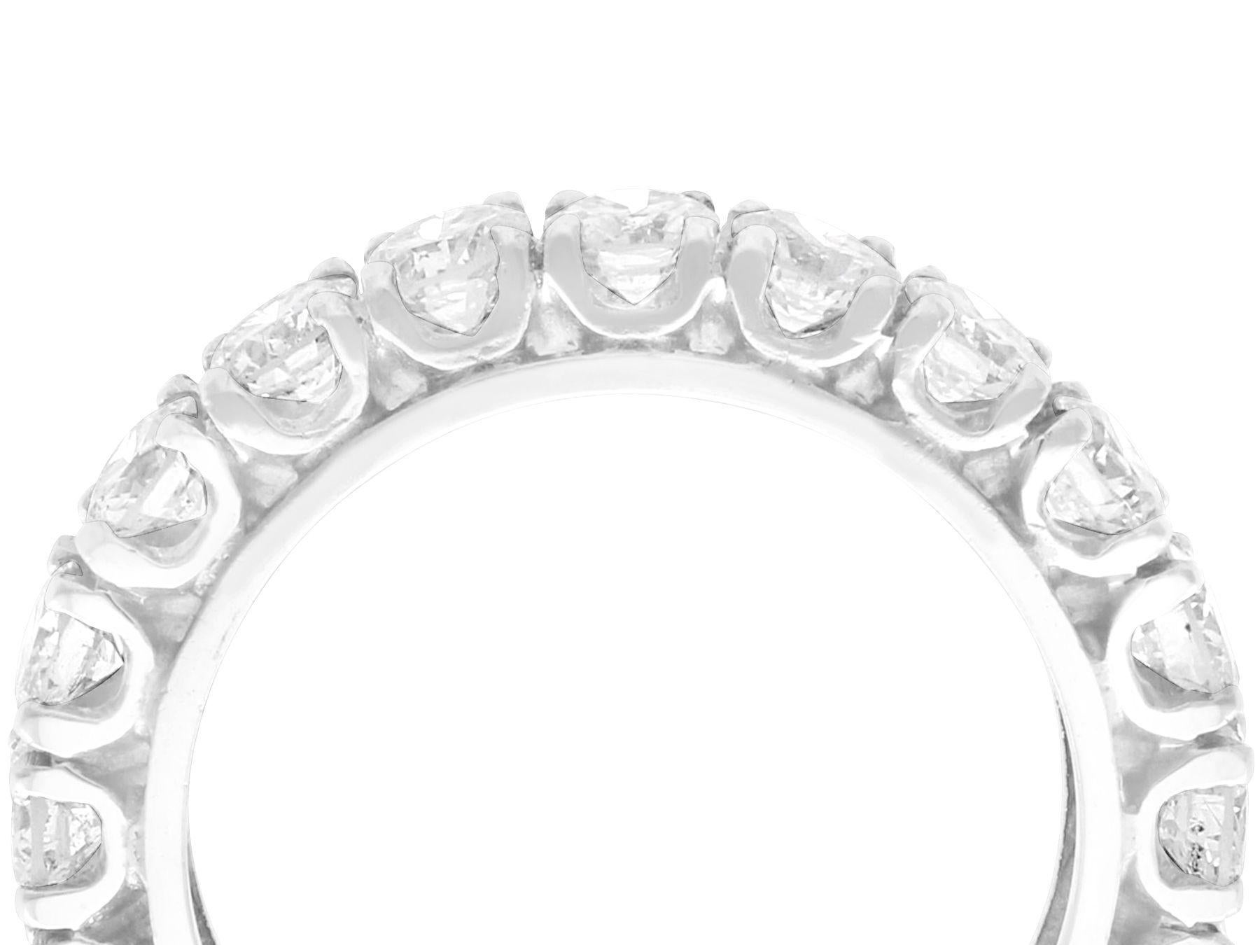A stunning, fine and impressive vintage 1950's 2.55 carat diamond and platinum full eternity ring; part of our diverse diamond jewelry and estate jewelry collections.

This stunning, fine and impressive 1950s diamond eternity ring has been crafted