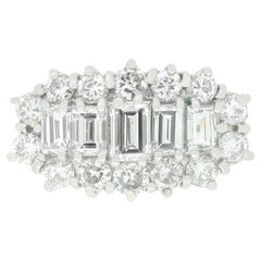Vintage 2.55ct Diamond Spray Cluster Ring, hallmarked 1976