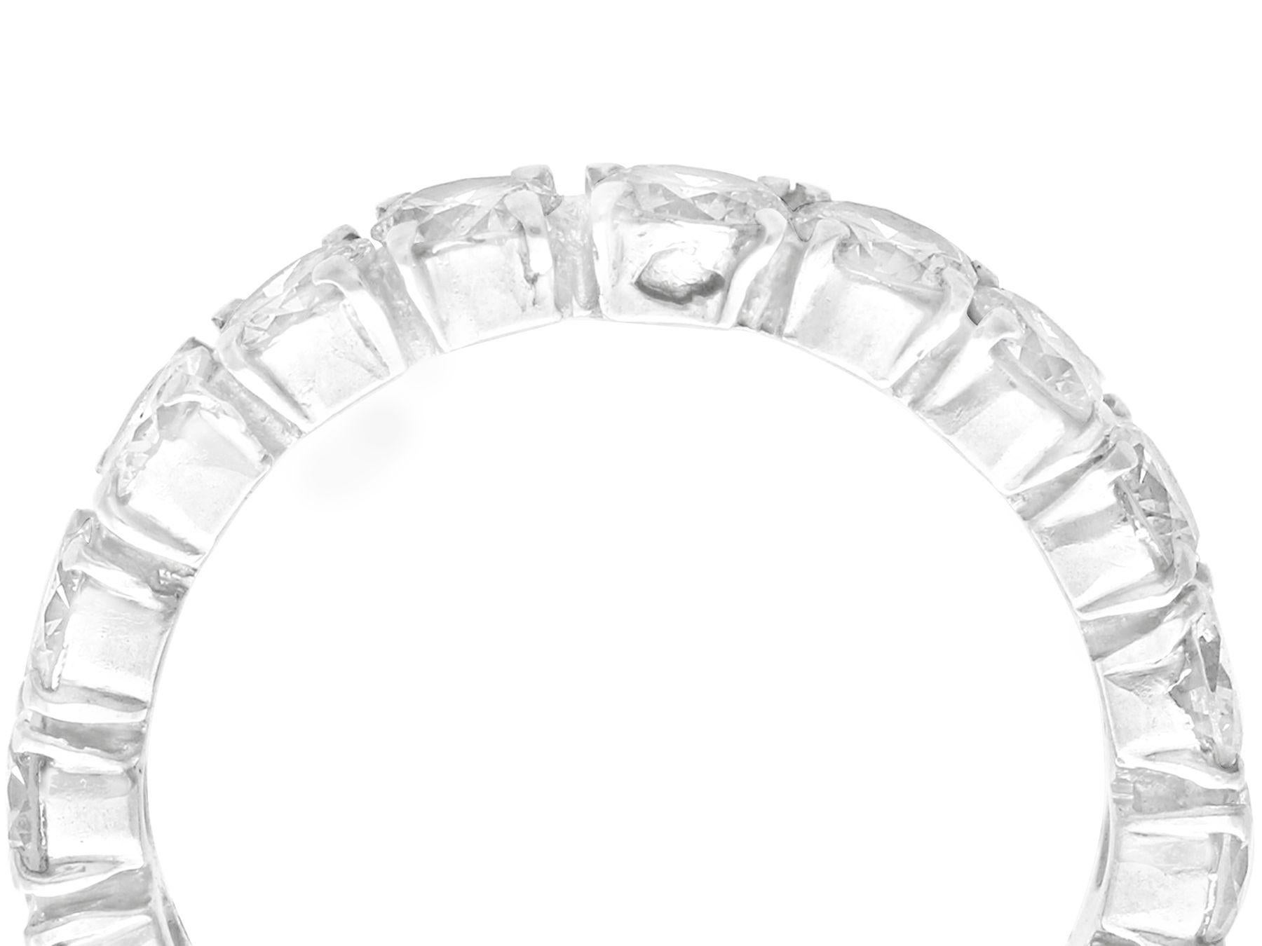 A stunning, fine and impressive vintage 1950s 2.57 carat diamond and platinum full eternity ring; part of our diverse diamond jewelry and estate jewelry collections

This stunning, fine and impressive vintage diamond eternity ring has been crafted