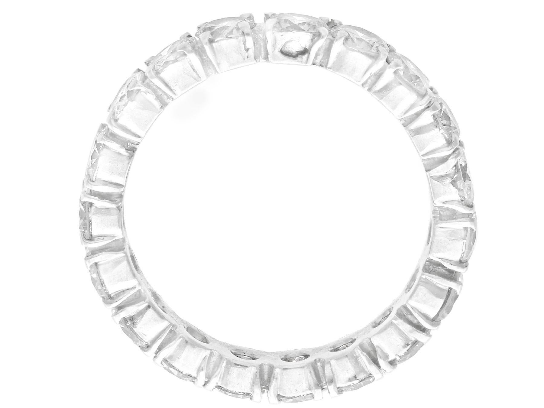 Women's or Men's Vintage 2.57 Carat Diamond and Platinum Full Eternity Ring, Circa 1950 For Sale