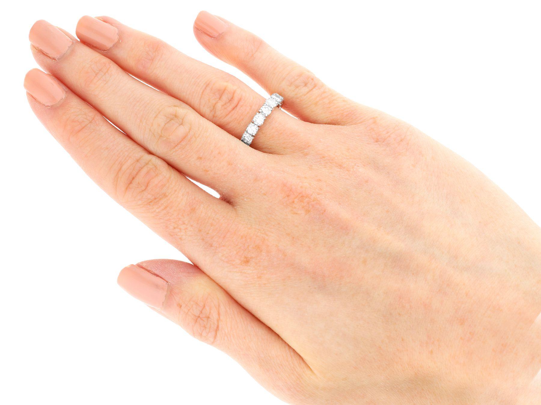 Vintage 2.57 Carat Diamond and Platinum Full Eternity Ring For Sale 1