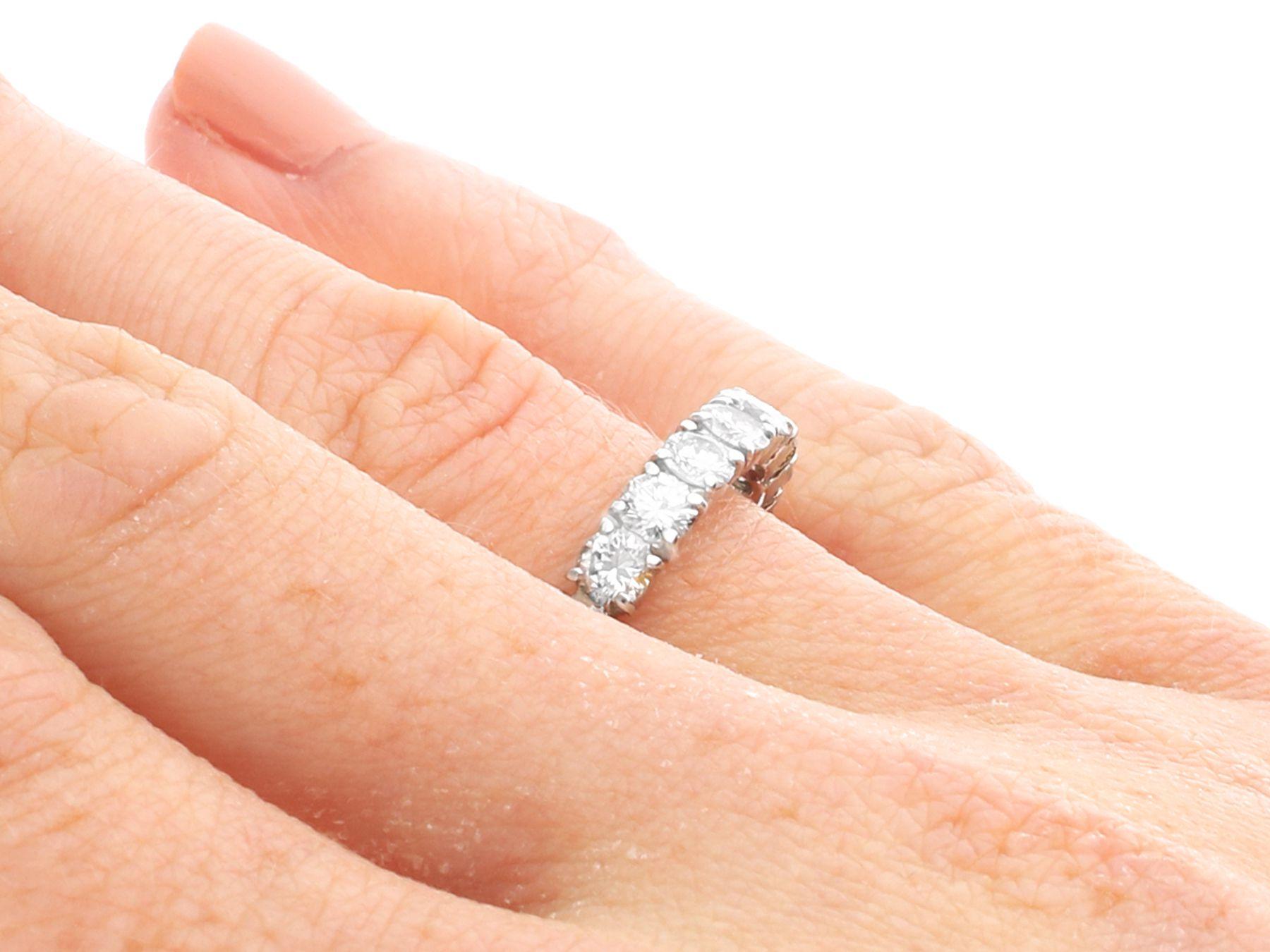 Vintage 2.57 Carat Diamond and Platinum Full Eternity Ring For Sale 2