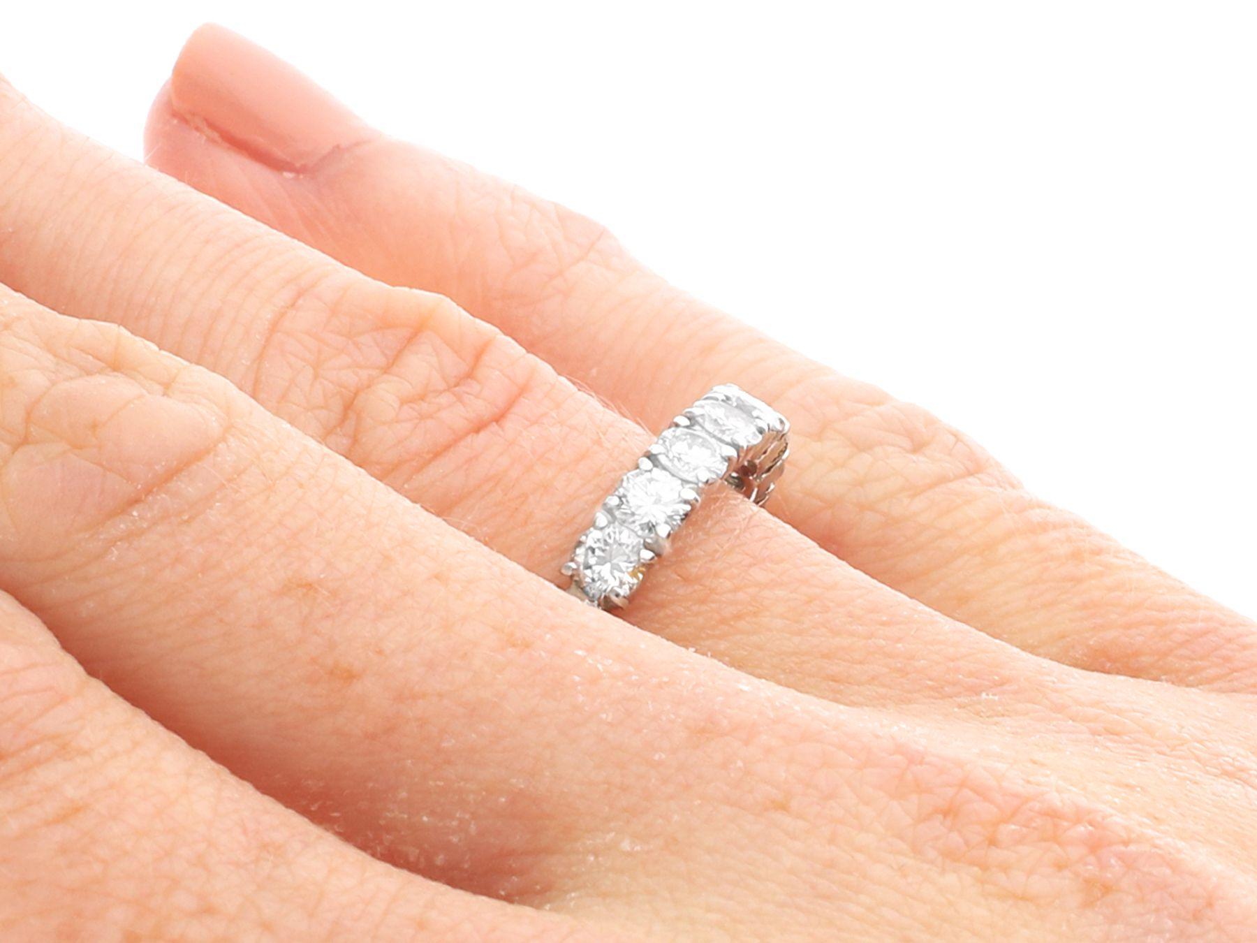 Vintage 2.57 Carat Diamond and Platinum Full Eternity Ring, Circa 1950 For Sale 2