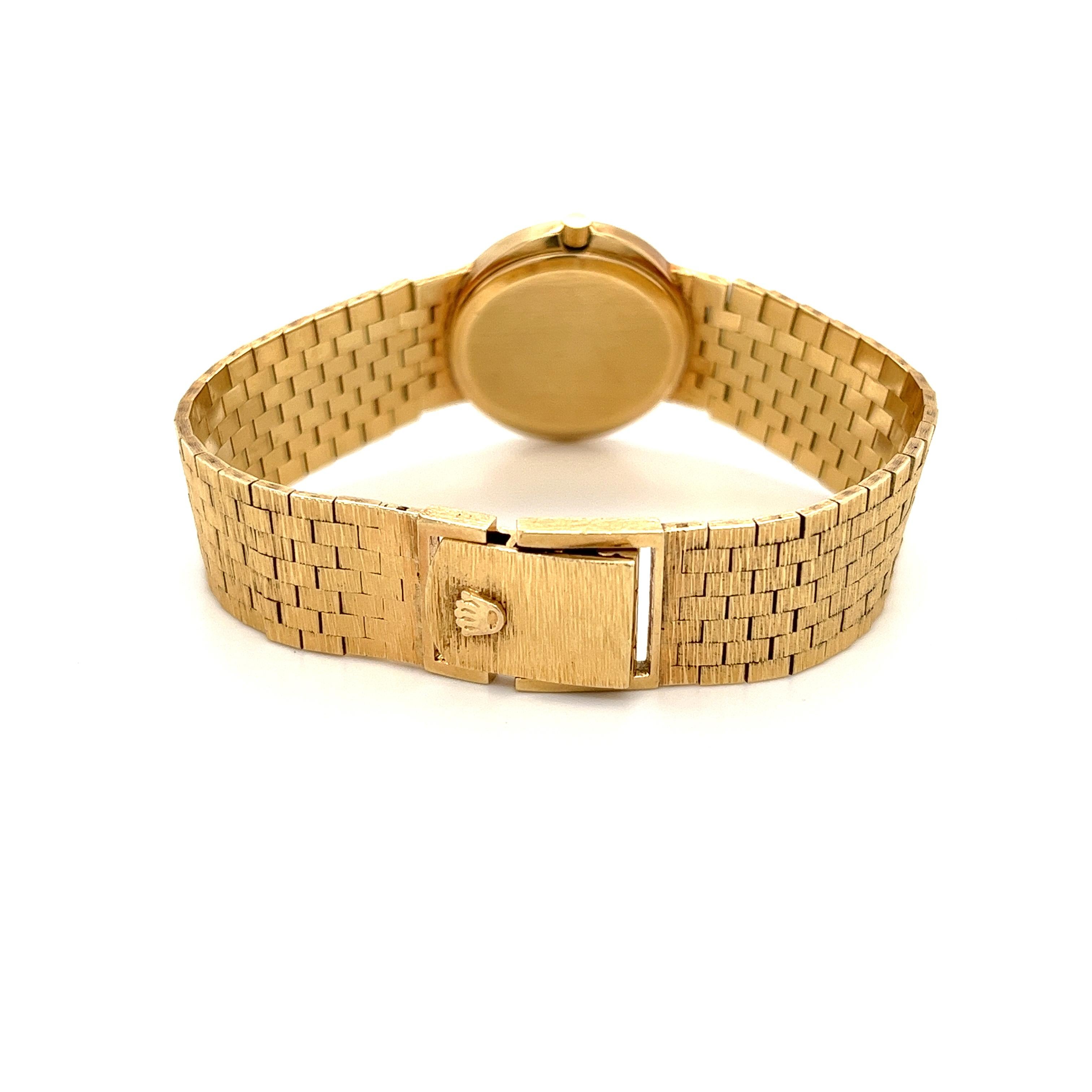 Rolex für Tiffany & Co. Damenuhr aus 14 Karat Gold Integriertes Armband im Zustand „Hervorragend“ im Angebot in Miami, FL