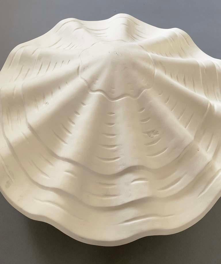 Ciondolo o lampadario in gesso con conchiglia di dollaro di sabbia vintage da 26