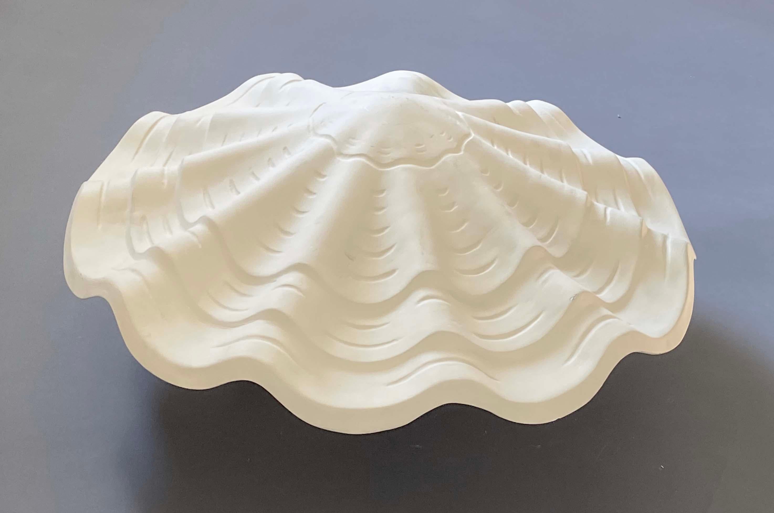 Ciondolo o lampadario in gesso con conchiglia di dollaro di sabbia vintage da 26