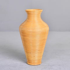 Vintage 26” Tall Rattan Floor Vase