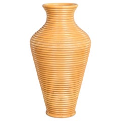 Vintage 26” Tall Rattan Floor Vase