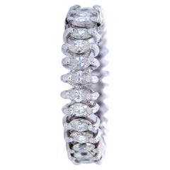 Vintage 2.60 Cts Marquise Diamonds Platinum Eternity Ring