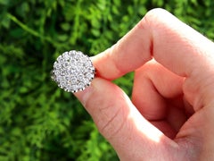 Vintage 2.62 Carat Diamond and 12 Karat White Gold Cluster Ring