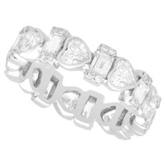 Vintage 2.62 Carat Diamond and White Gold Full Eternity Engagement Ring
