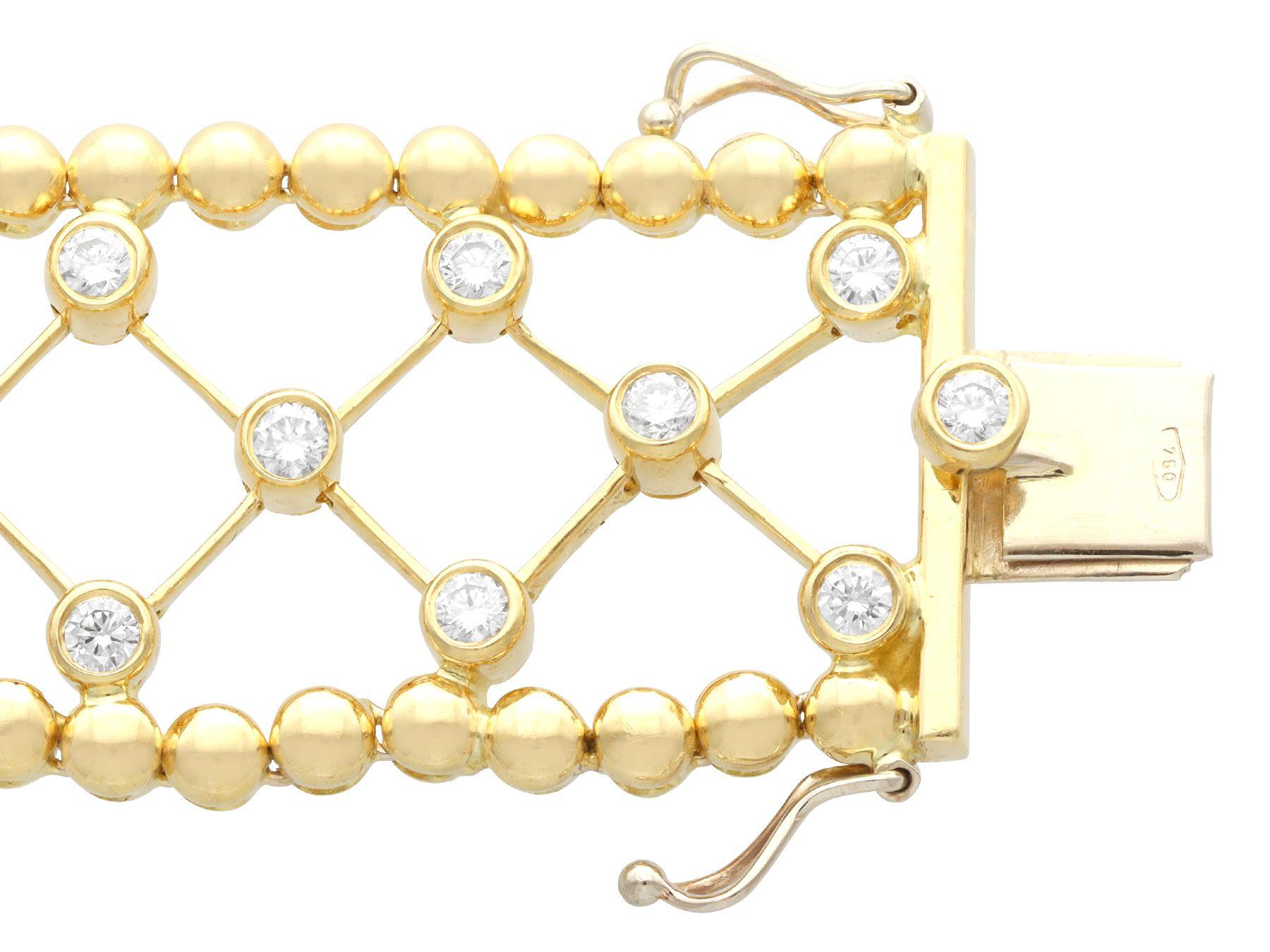 Vintage 2.63 Carat Diamond and Yellow Gold Bracelet 2