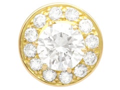 Vintage 2.65 Carat Diamond and 18k Yellow Gold Illusion Earrings