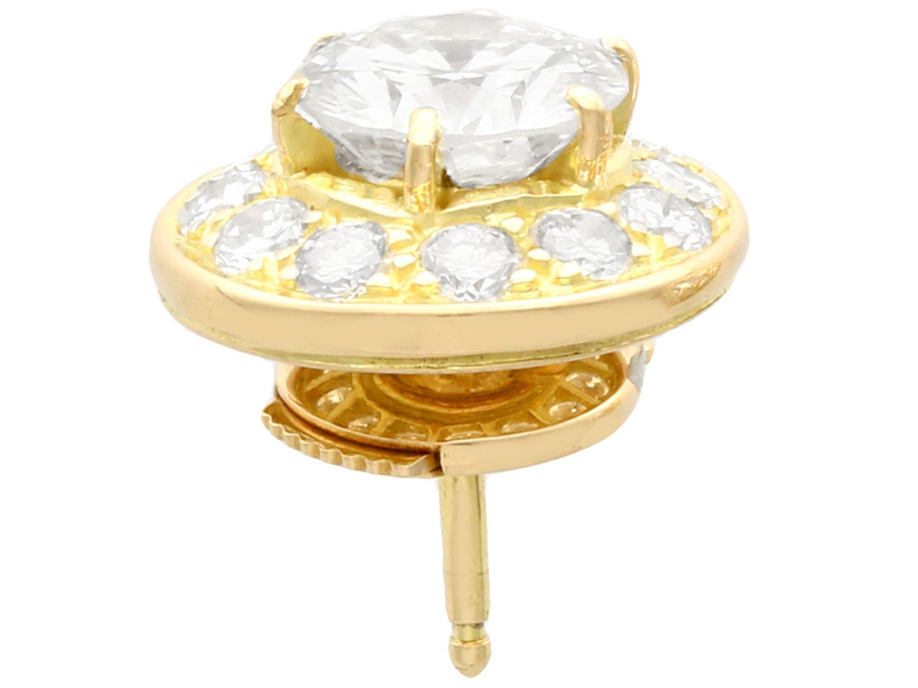 Illusion-Ohrringe aus 18 Karat Gelbgold mit 2,65 Karat Diamanten im Zustand „Hervorragend“ im Angebot in Jesmond, Newcastle Upon Tyne