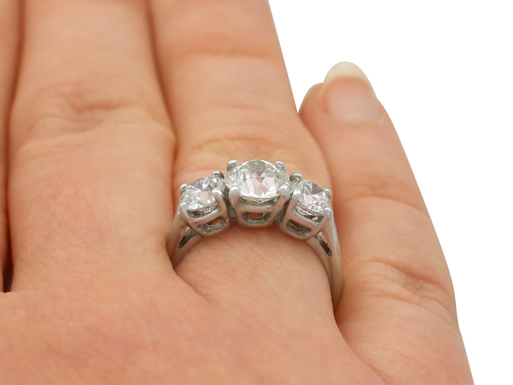 2.65 Carat Diamond and Platinum Trilogy Ring 1