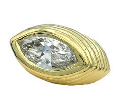 Vintage 2.66 Carat Marquise Cut Diamond Stacked Cocktail Ring in 18 Karat Gold