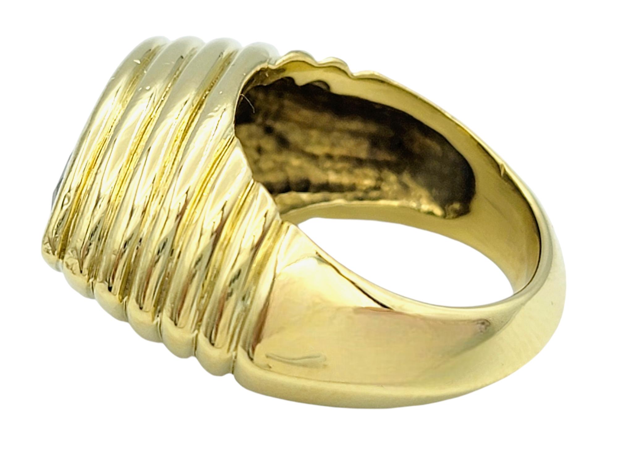 Donna Anello da cocktail impilato con diamanti taglio marquise da 2,66 carati vintage in oro 18 carati in vendita