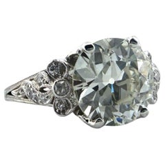 Vintage 2.67 Carat Old European Cut Diamond Platinum Engagement Ring GIA