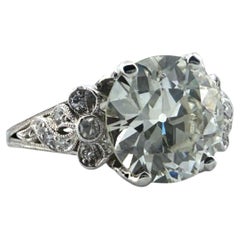 Vintage 2.67 Carat Old European Cut Diamond Platinum Engagement Ring GIA