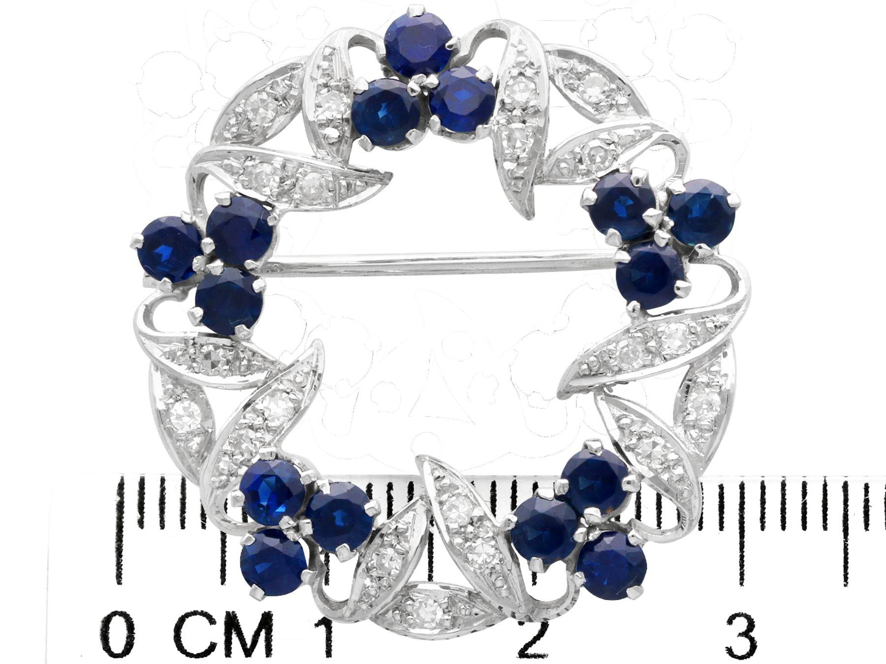 Vintage 2.68 Carat Sapphire and 1.24 Carat Diamond White Gold Jewellery Set For Sale 6