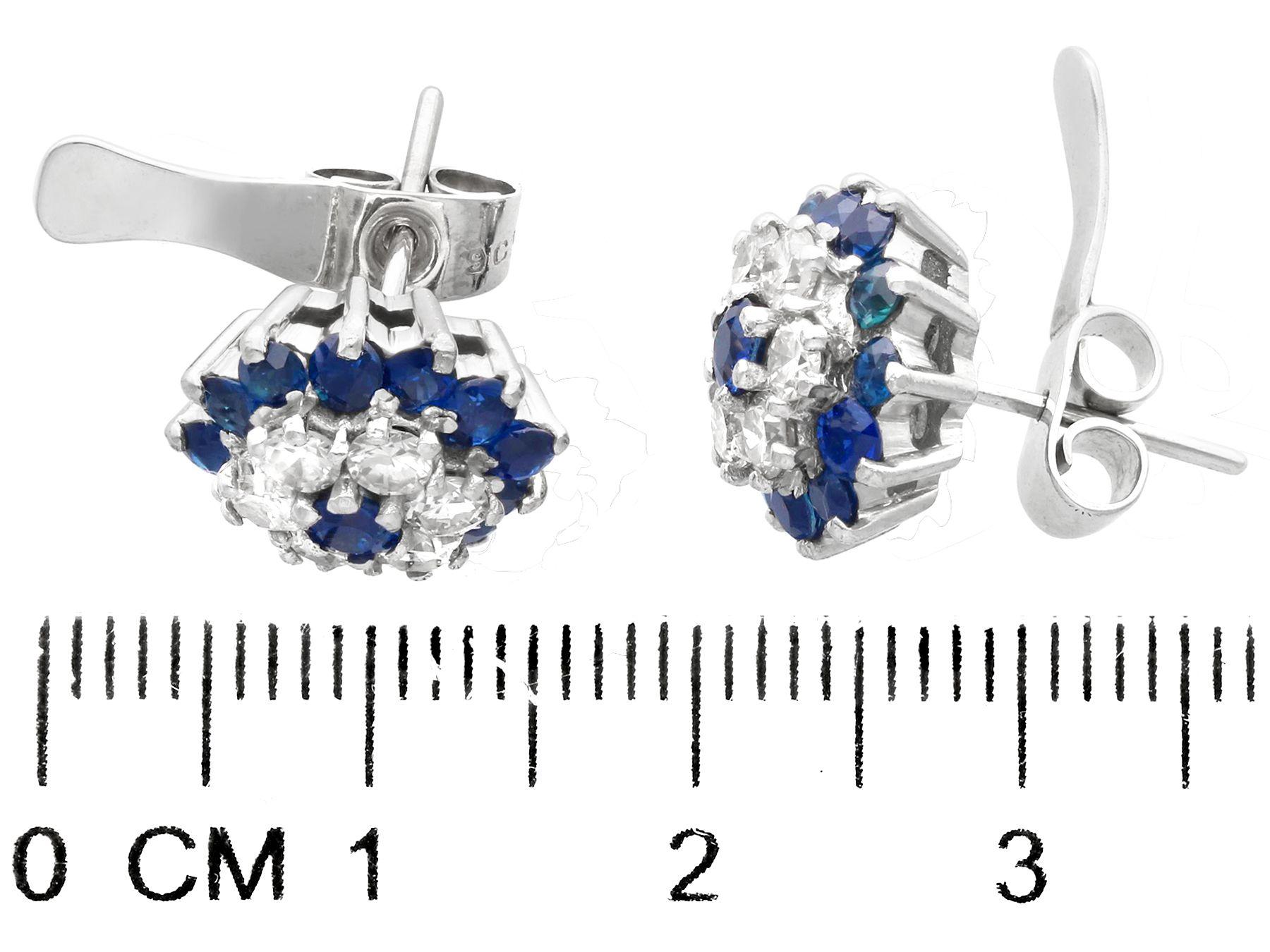 Vintage 2.68 Carat Sapphire and 1.24 Carat Diamond White Gold Jewellery Set For Sale 7