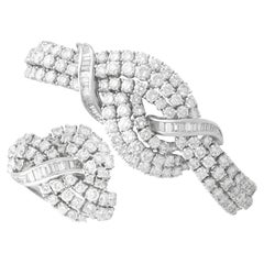 Vintage 26.98 Carat Diamond and 18k White Gold Jewellery Set Circa 1990