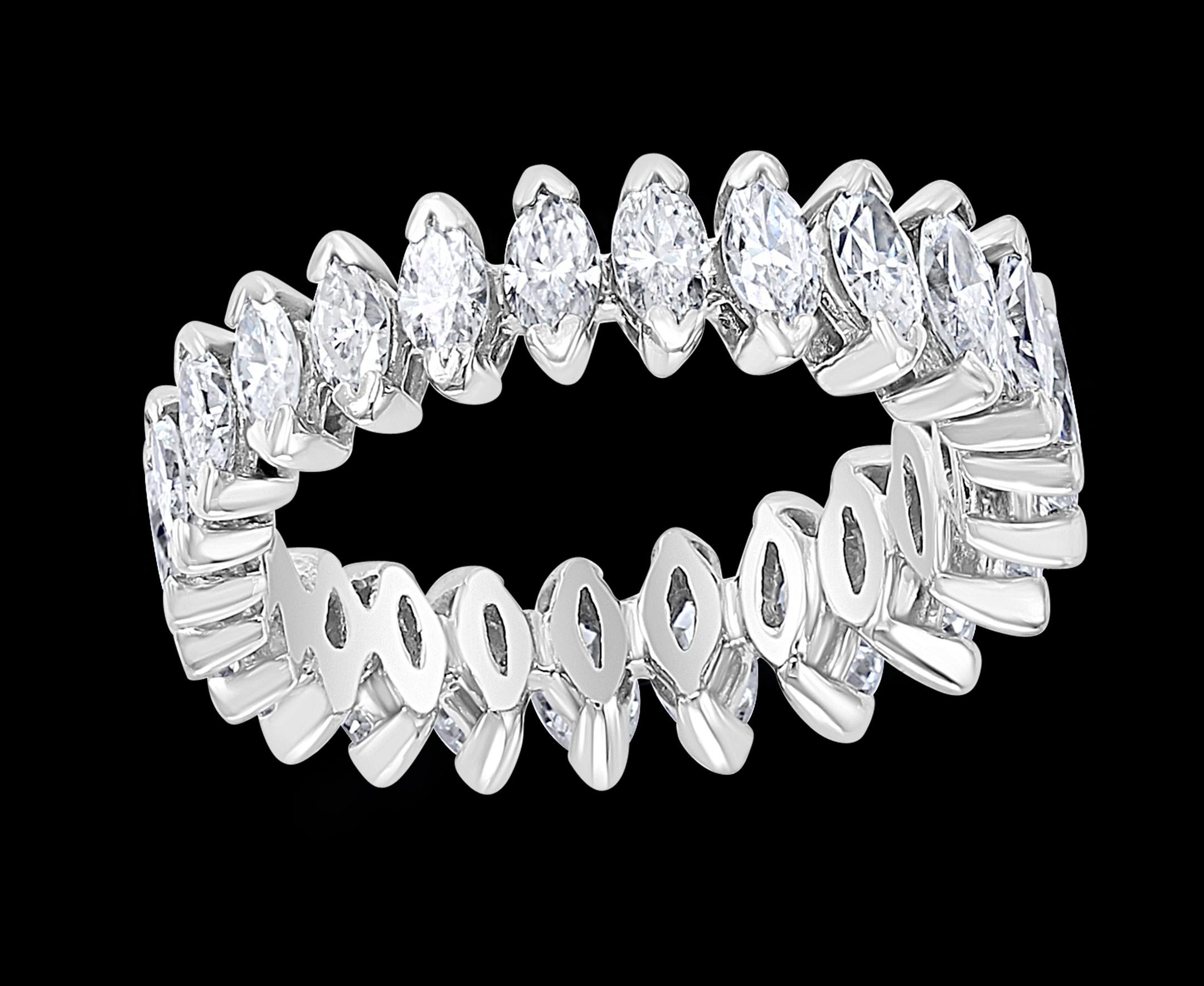 Vintage Approximately 2.7 Carat Diamond Engagement Band with Marquis shape diamonds in 18 Karat Gold 
Diamond VS quality and G color
This is a Engagement band from our premium wedding collection.
24 Pieces of Marquise in graduating size to make a