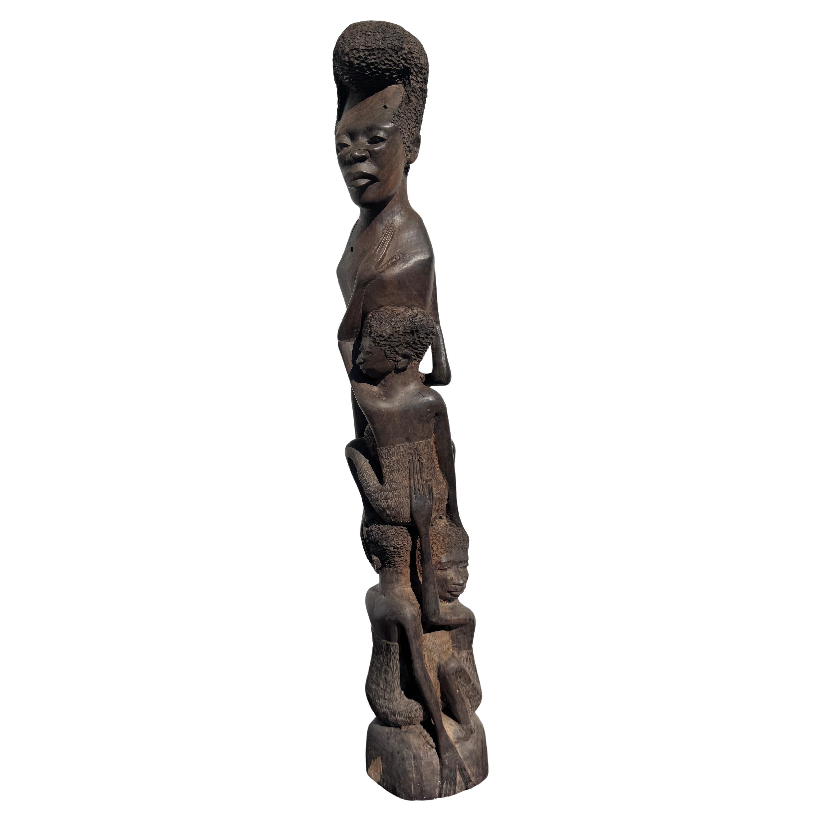 Vintage 27" Tanzanian Ironwood Family Tree Sculpture