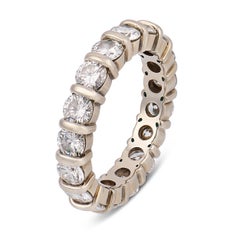 Vintage 2,70 Karat Gesamtgewicht Diamant 14k Weißgold Ewigkeit Band