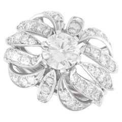 Sortija vintage de diamantes y platino de 2,73 quilates Circa 1960