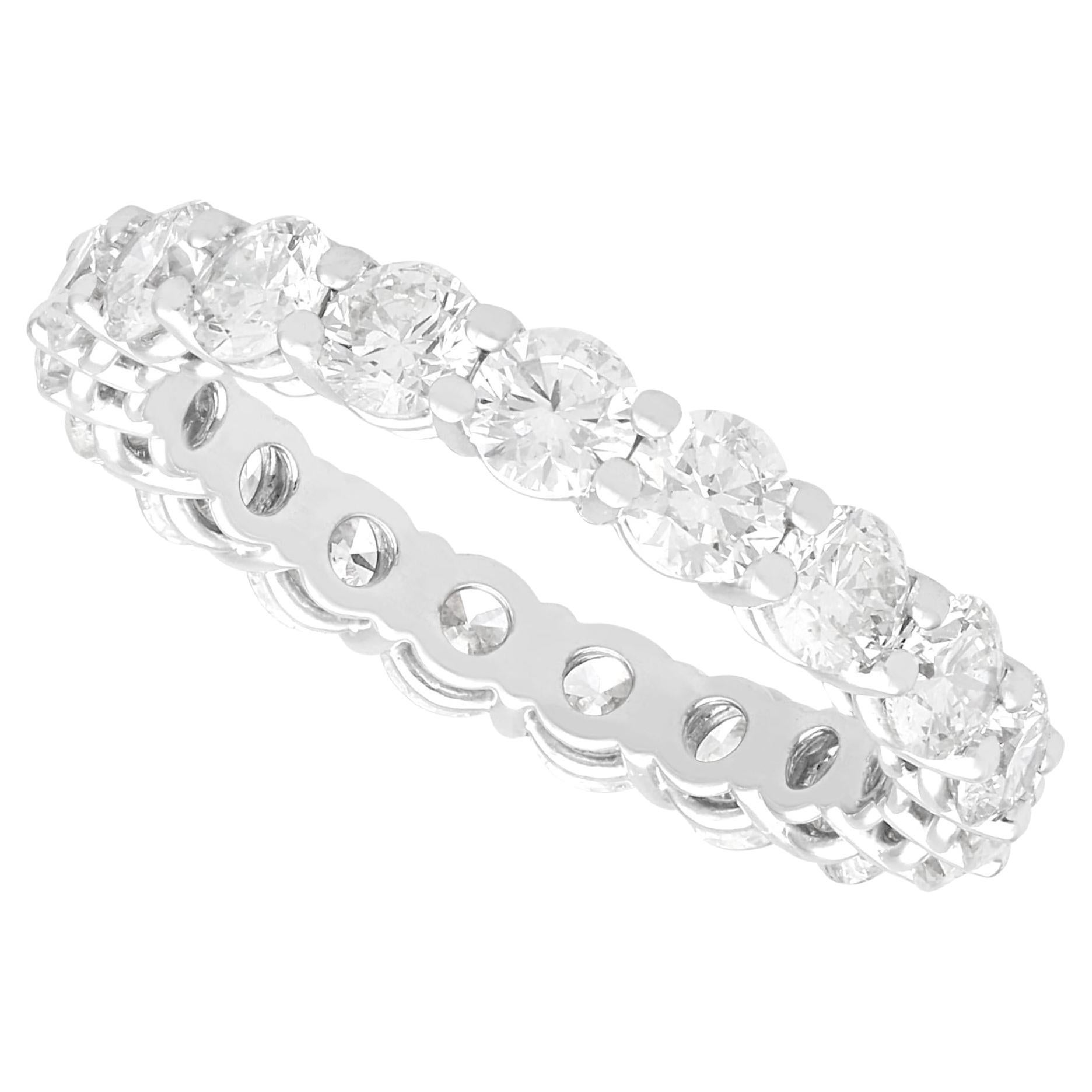 Vintage 2.73Ct Diamond and Platinum Full Eternity Ring Circa 1990 For Sale