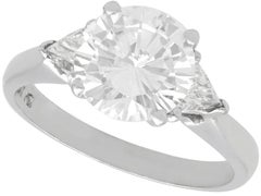 Solitär-Ring aus Platin mit 2,74 Karat Diamant und Platin, Vintage, um 1950