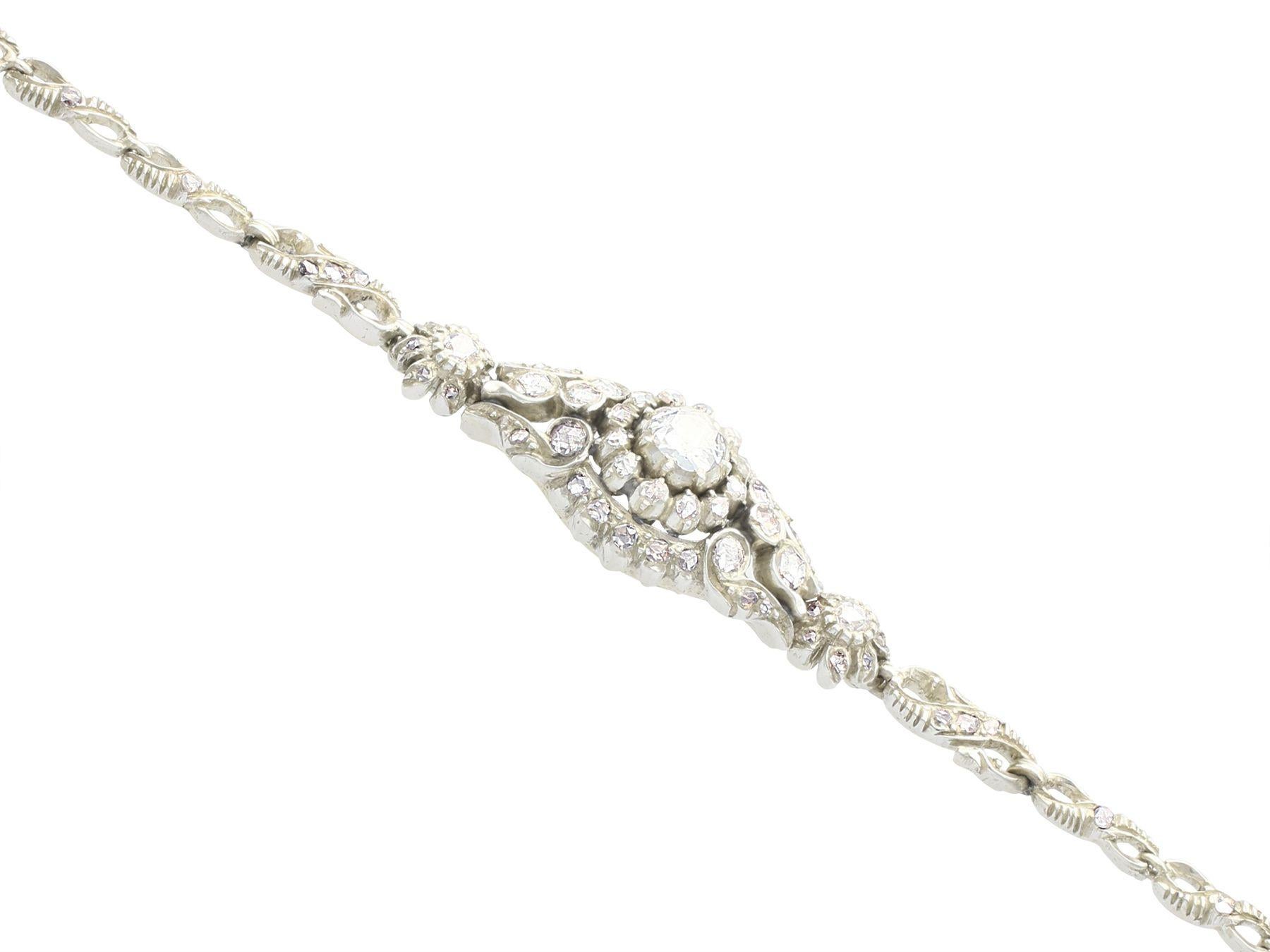 Vintage 2.75 Carat Diamond White Gold Bracelet In Excellent Condition For Sale In Jesmond, Newcastle Upon Tyne
