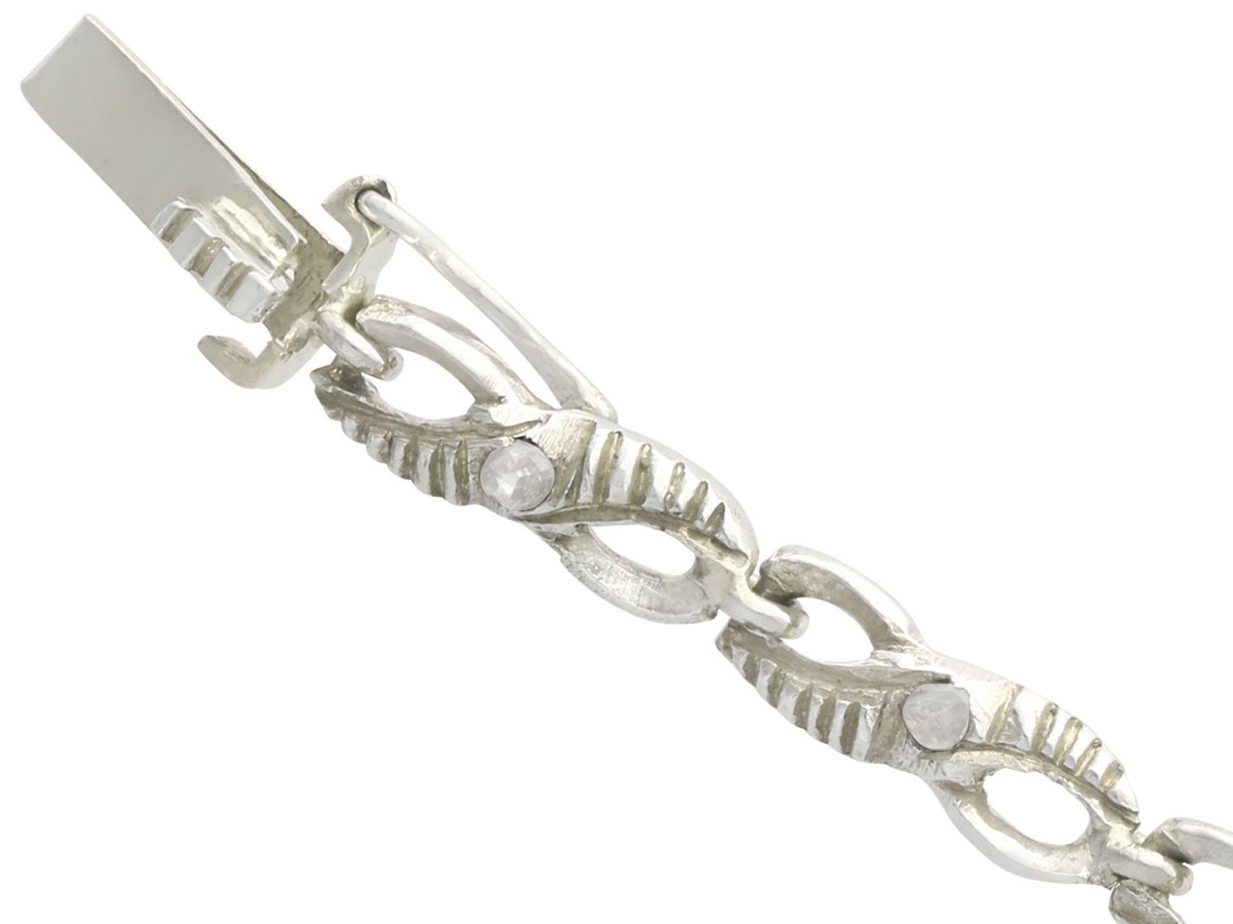 Bracelet vintage en or blanc avec diamants de 2,75 carats en vente 1