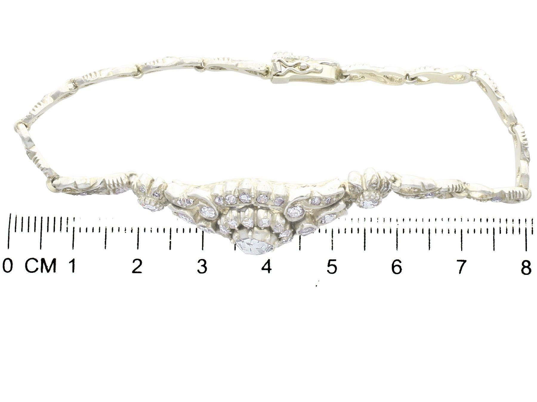 Bracelet vintage en or blanc avec diamants de 2,75 carats en vente 4