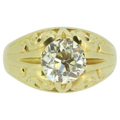 Anello gitano con diamante taglio vecchio da 2,75 carati vintage
