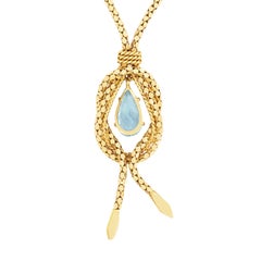Vintage 2.75ct Aquamarine Necklace, c.1970s