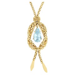 Vintage 2.75ct Aquamarine Necklace, c.1970s