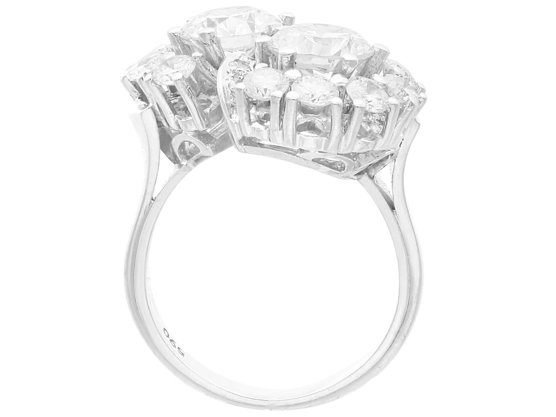 Vintage 2.75Ct Diamond and 14k White Gold Twist Ring Circa 1960 For Sale 2