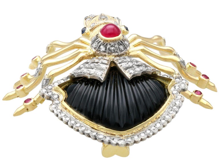 How is a Faberge Black Widow brooch worth?