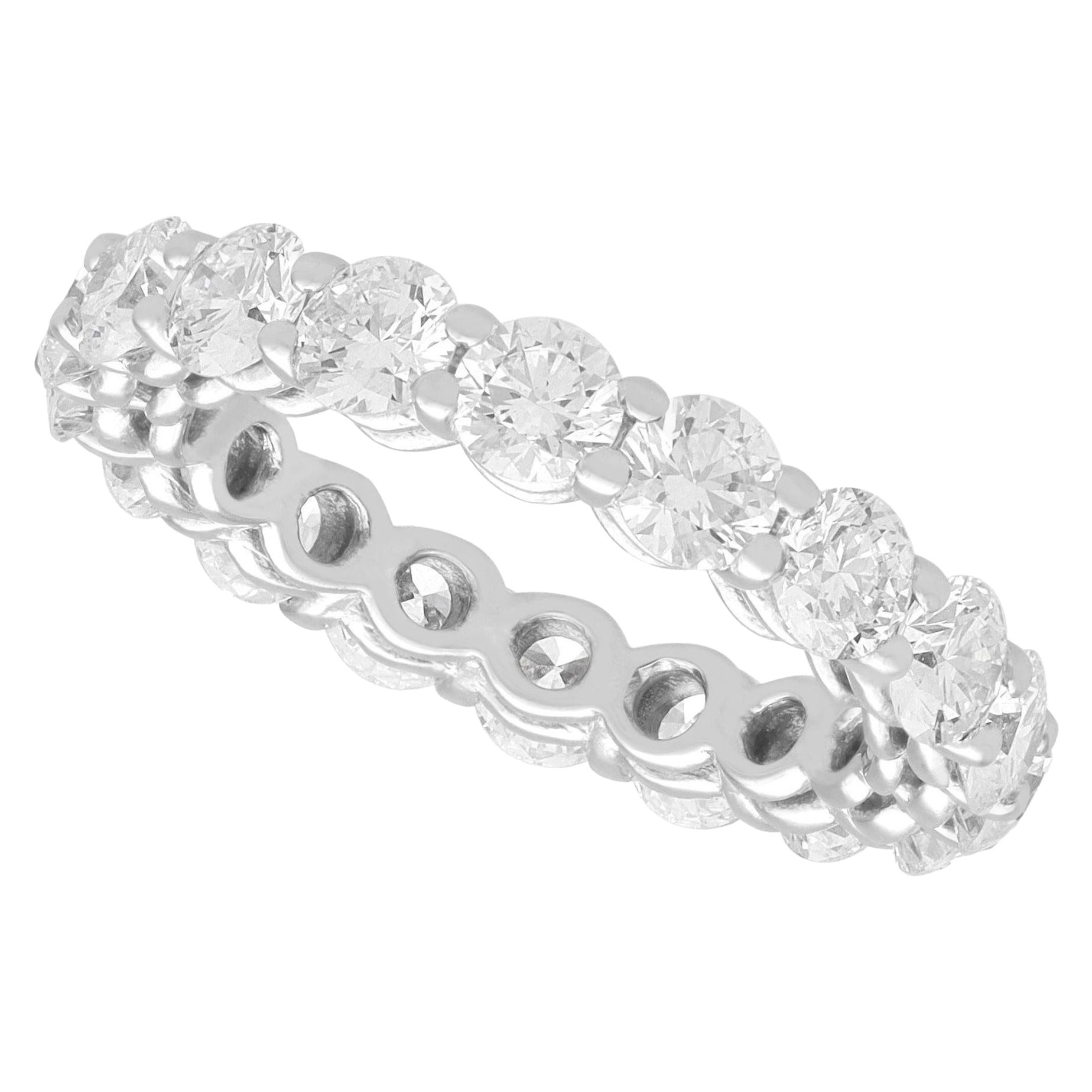 Verlobungsring aus Platin mit 2,77 Karat Diamant und Platin in voller Eternity