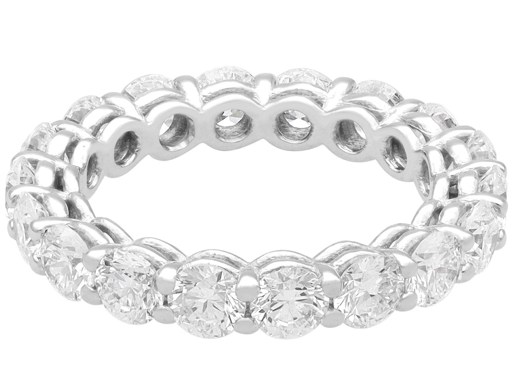 Round Cut Vintage 2.77 Carat Diamond and Platinum Full Eternity Ring For Sale