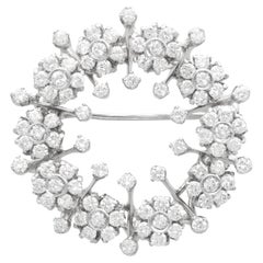 Vintage 2.78ct Diamond and 18ct White Gold Brooch