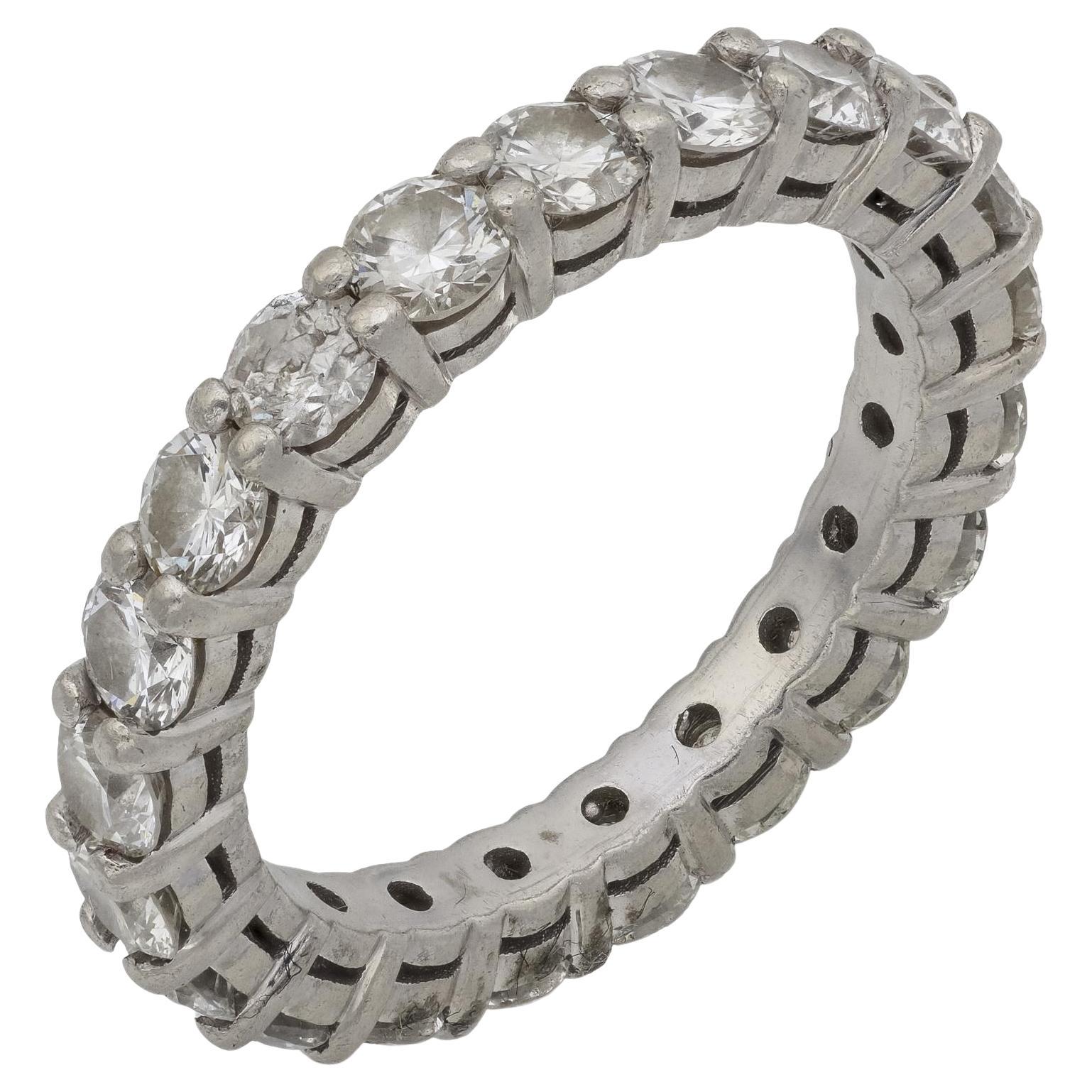 Vintage 2.80 carat diamond platinum eternity band