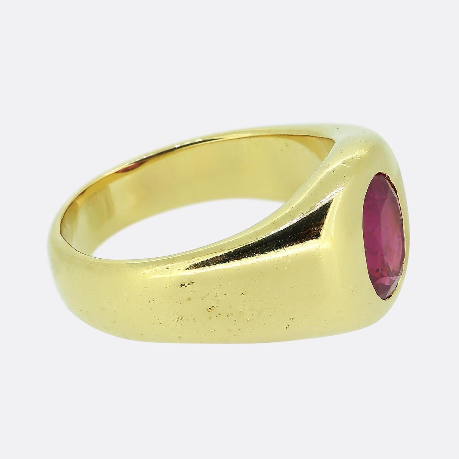Oval Cut Vintage 2.90 Carat Burmese Ruby Ring
