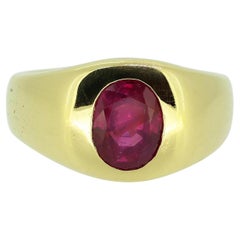 Anello di rubino birmano vintage da 2,90 carati