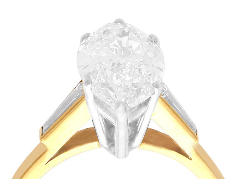 A stunning, fine and impressive vintage 2.92 carat diamond, 18 karat yellow gold and platinum set engagement ring: part of our vintage jewelry and jewelry collections

This stunning, fine and impressive vintage engagement ring has been crafted in