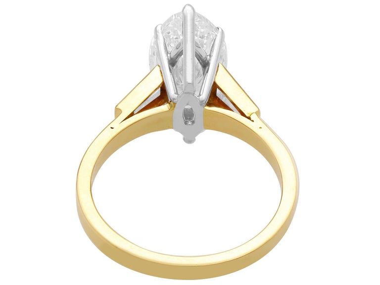 Women's or Men's Vintage 2.92 Carat Diamond and Yellow Gold Solitaire Ring Circa 1990 For Sale