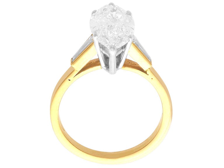 Vintage 2.92 Carat Diamond and Yellow Gold Solitaire Ring Circa 1990 For Sale 1